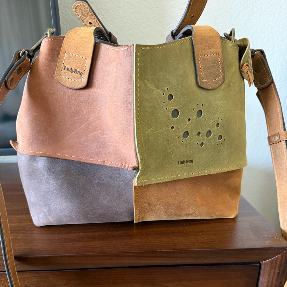 Multicolor Leather Shoulder Bag